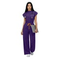 VIAOLI One-Piece Medical Scrub Jumpsuit for Women, Nursing Uniform with Hidden Zipper Front, Elastic Drawstring Waist