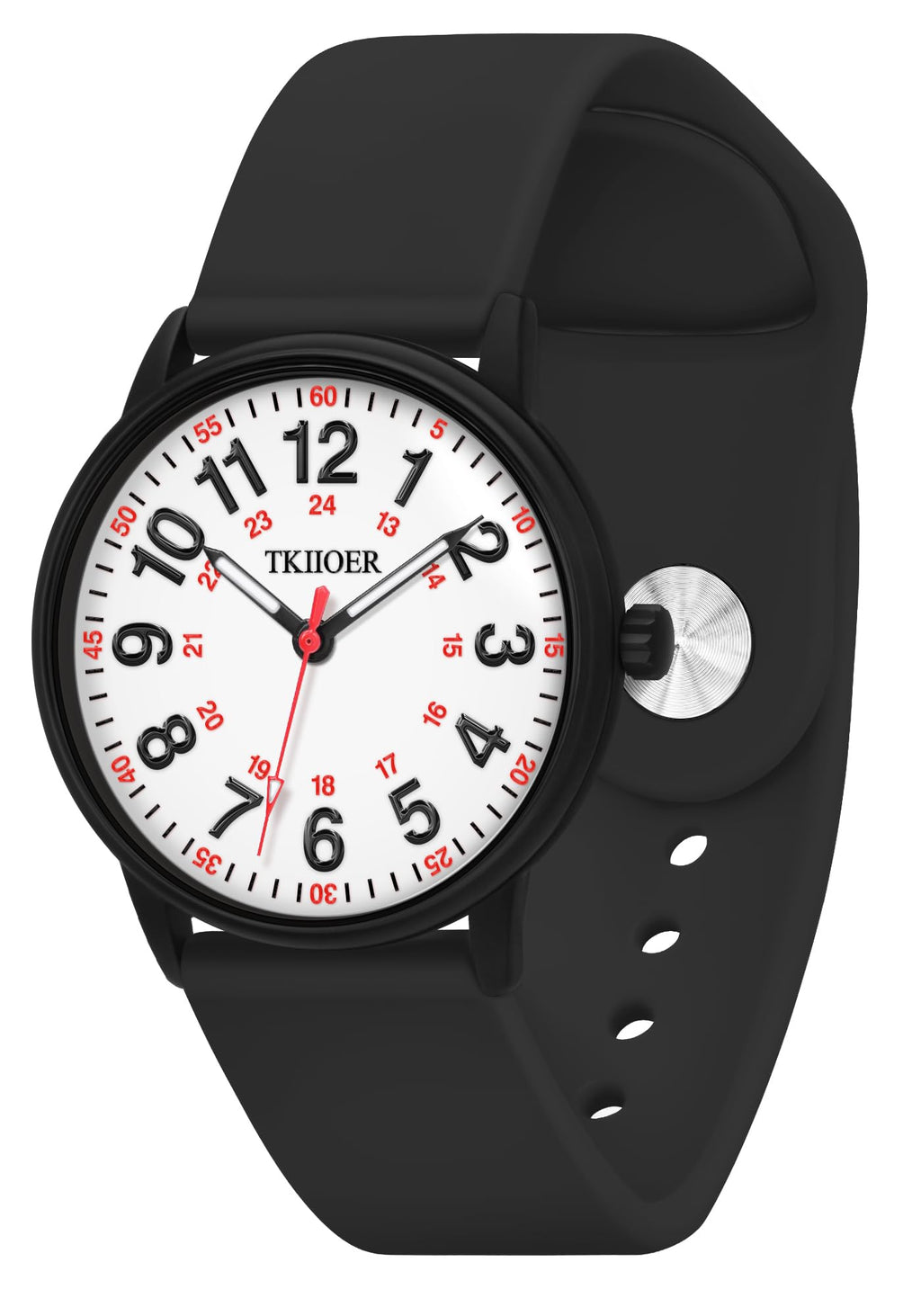 TKIIOER Nurse Watch for Nurse Medical Professionals Students Women Men, 50M Waterproof 12/24 Hour Military Time Luminous Easy Read Dial, Second Hand Watch for Nursing