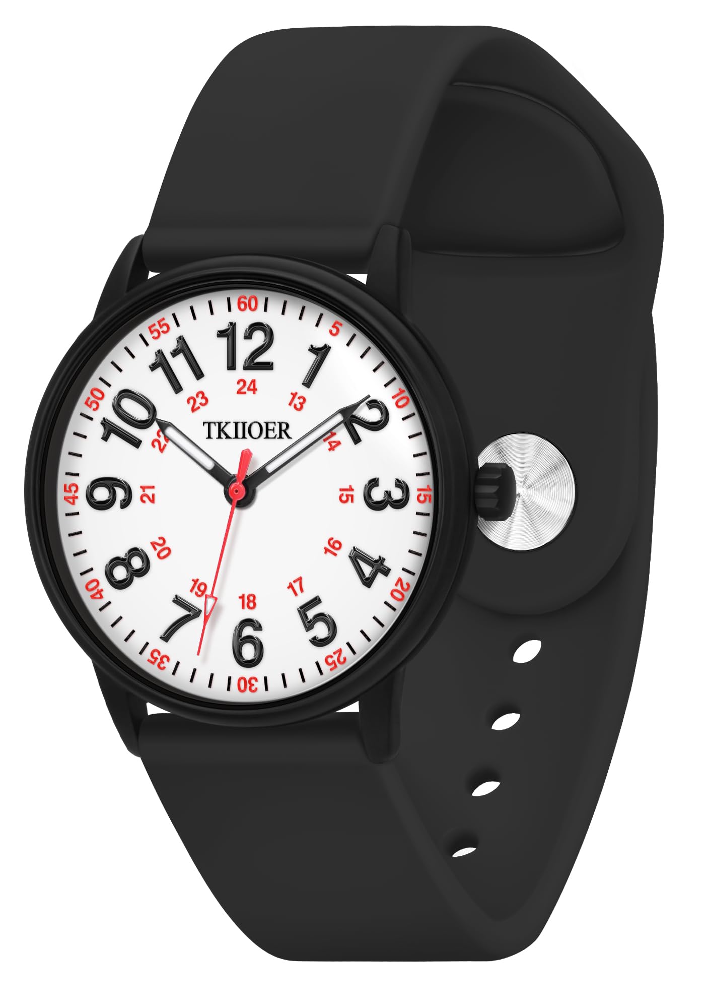 TKIIOER Nurse Watch for Nurse Medical Professionals Students Women Men, 50M Waterproof 12/24 Hour Military Time Luminous Easy Read Dial, Second Hand Watch for Nursing