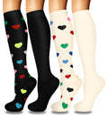 4 Pairs Compression Socks for Women Circulation-Best Support for Nurses,Running,Athletic,Travel