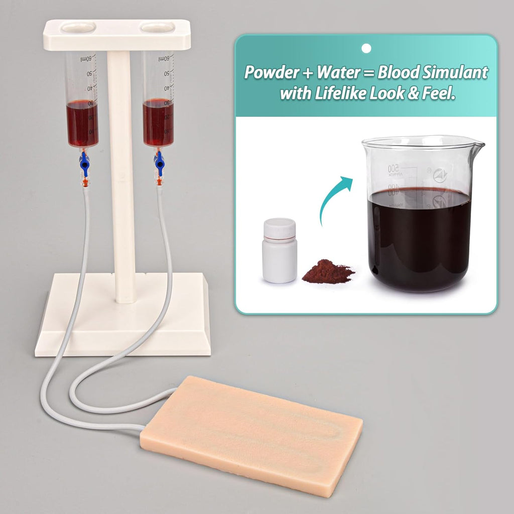 MedEduQuest Multipurporse IV Injection Phlebotomy Practice Kit, Venipuncture Practice Kit with Blood and Veins