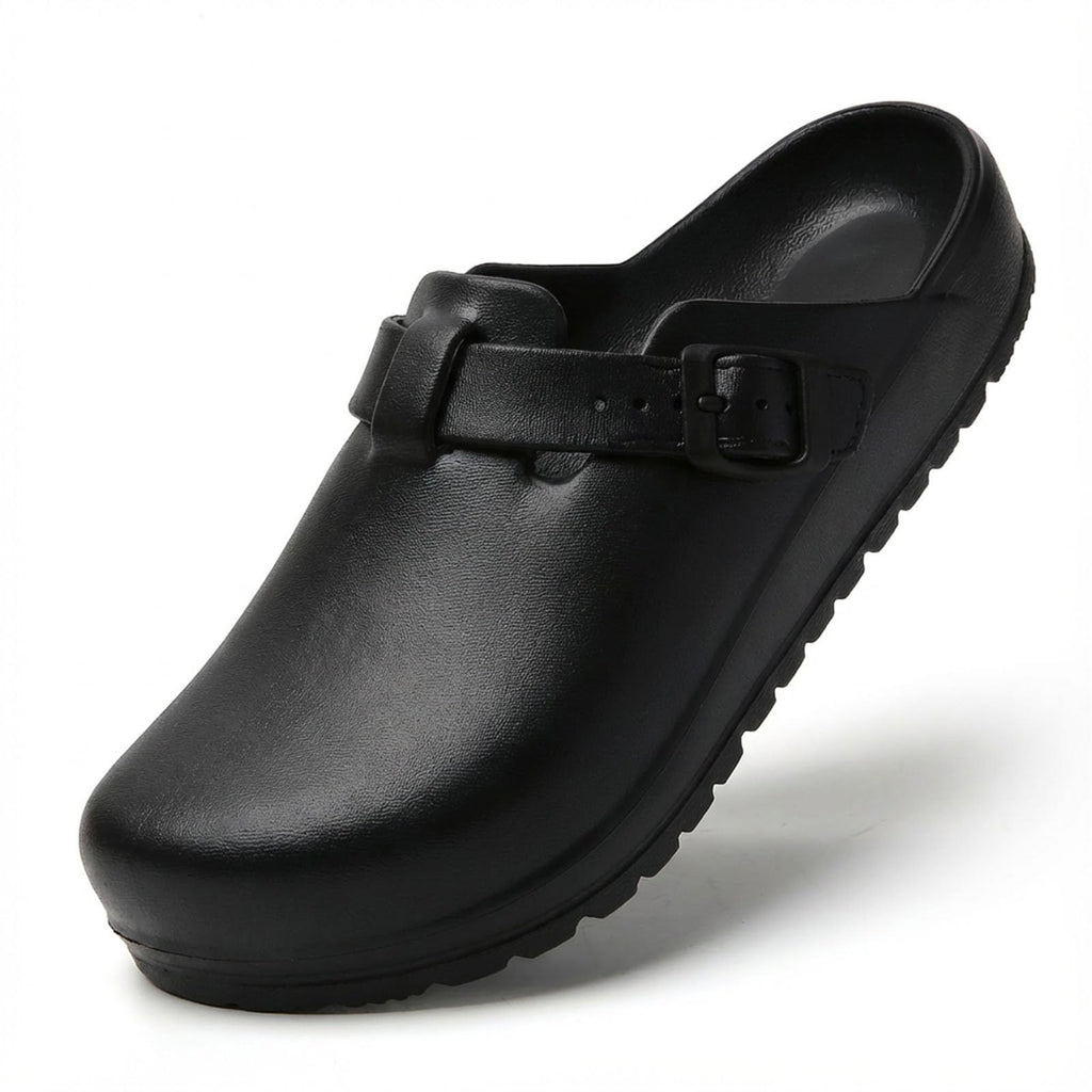 SECHRITE Womens Work Clogs Arch Support Slip-On Mules Slip Resistant Garden Nurse Chef Kitchen Shoes Cushioned Printed Sandals Slippers