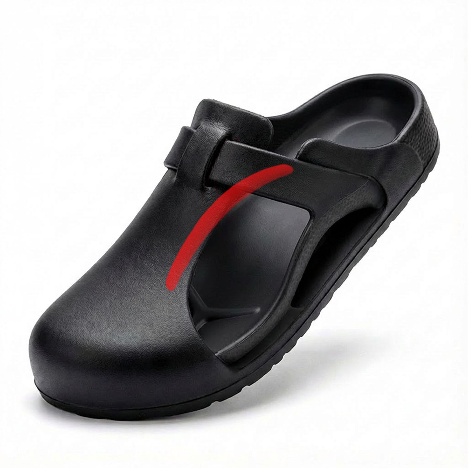 SECHRITE Womens Work Clogs Arch Support Slip-On Mules Slip Resistant Garden Nurse Chef Kitchen Shoes Cushioned Printed Sandals Slippers