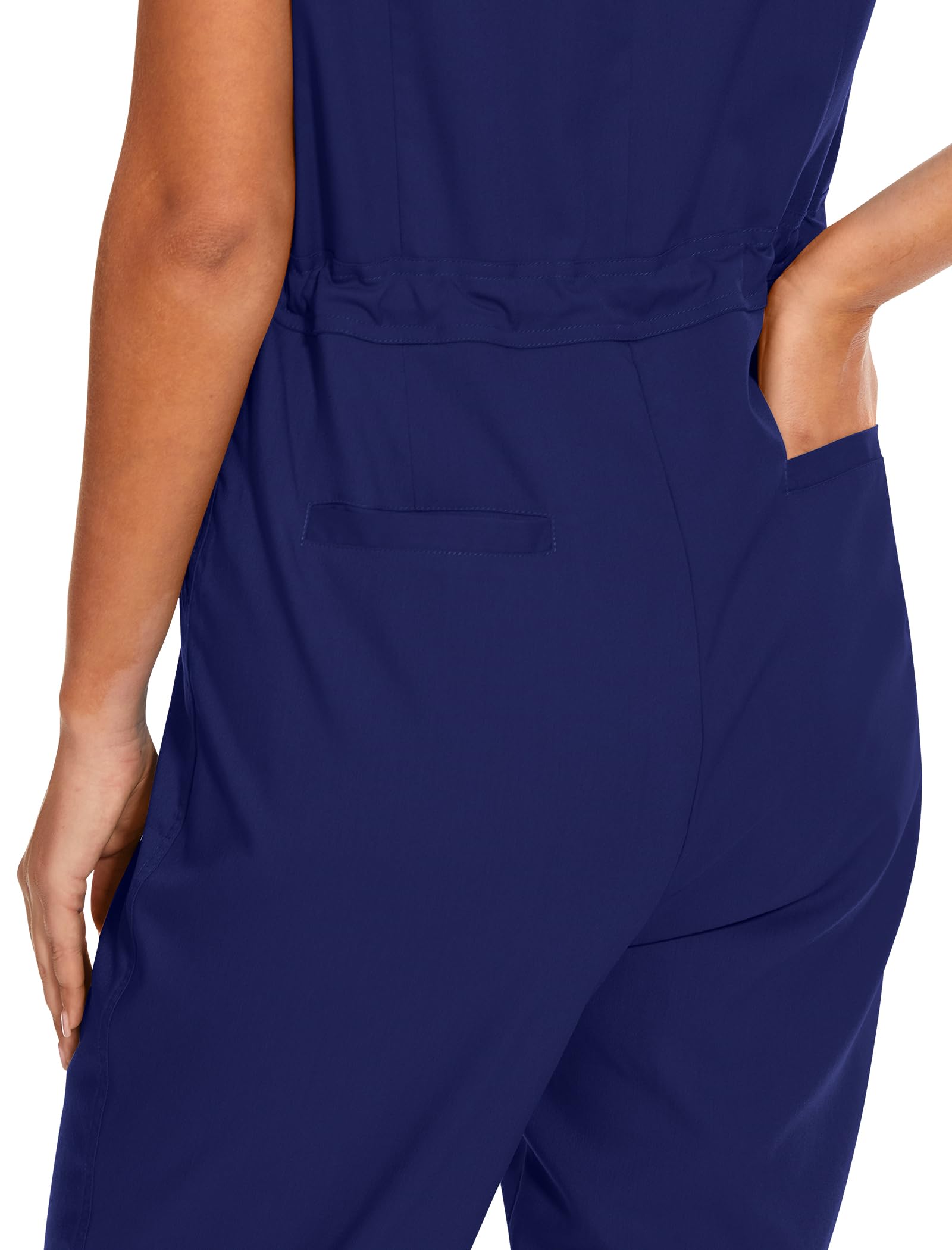 niaahinn Women's Stretch Scrub Jumpsuit - Medical Uniform with Pockets, Breathable Nurse Scrub Set for Hospital, Dental