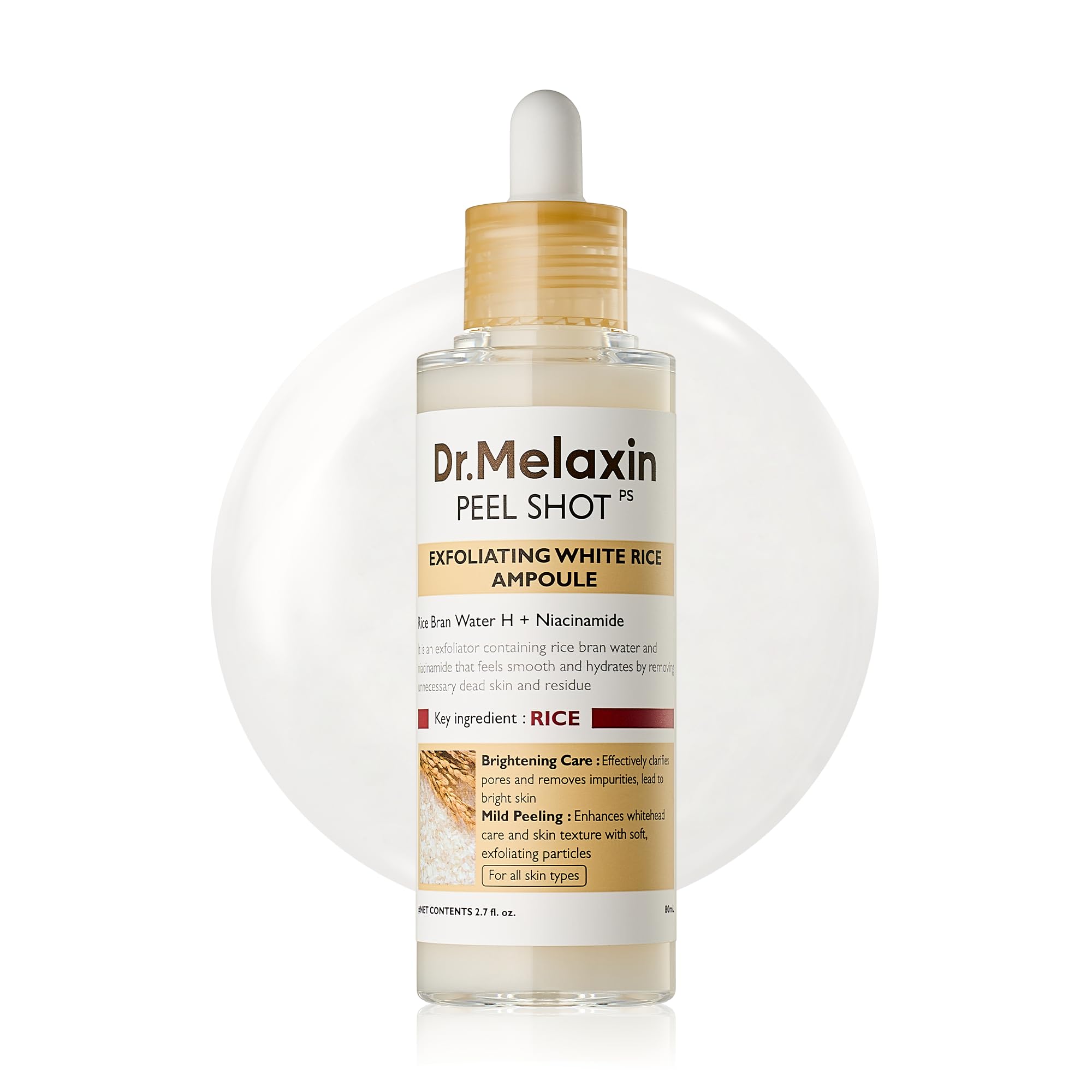 Dr. Melaxin Peel Shot Kojic Acid Turmeric Serum – Exfoliating Dark Spot Corrector with AHA/BHA & Niacinamide, Brightening & Even Tone Facial Serum (80ml / 2.70 fl oz)