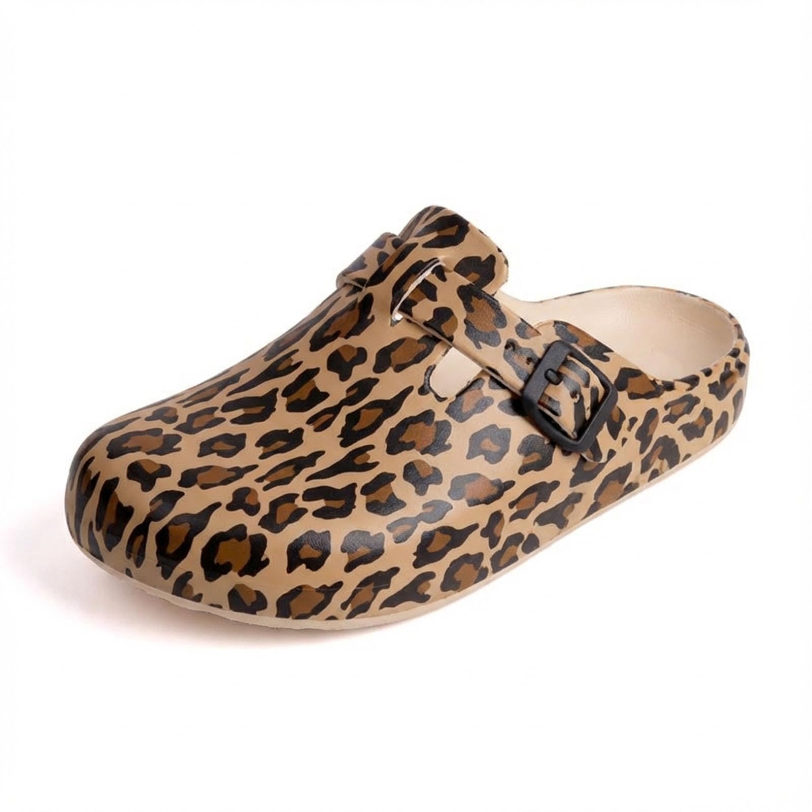 SECHRITE Womens Work Clogs Arch Support Slip-On Mules Slip Resistant Garden Nurse Chef Kitchen Shoes Cushioned Printed Sandals Slippers