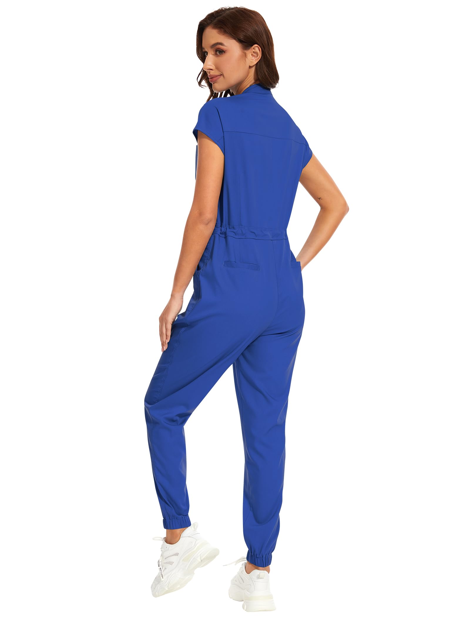 niaahinn Women's Stretch Scrub Jumpsuit - Medical Uniform with Pockets, Breathable Nurse Scrub Set for Hospital, Dental