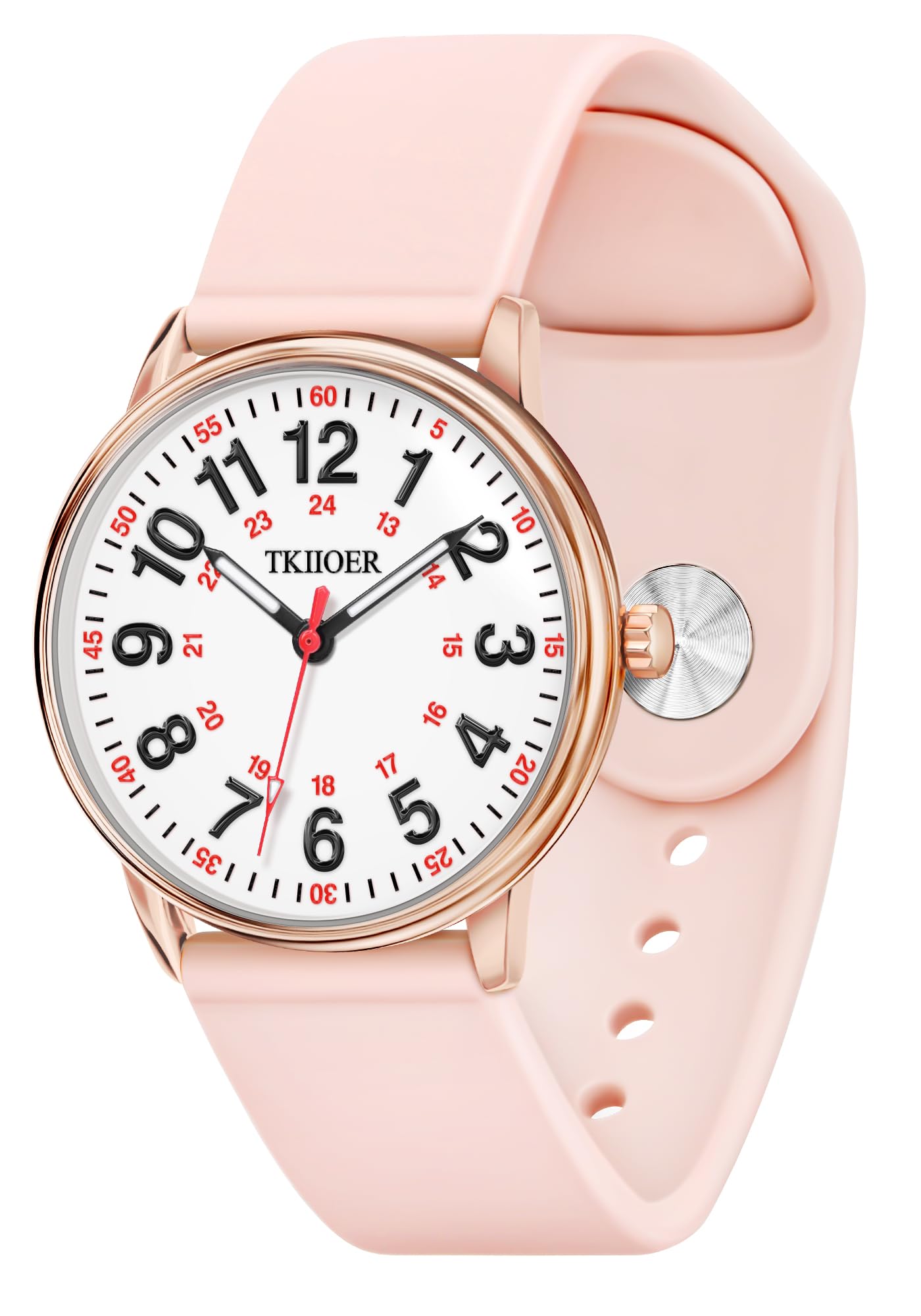 TKIIOER Nurse Watch for Nurse Medical Professionals Students Women Men, 50M Waterproof 12/24 Hour Military Time Luminous Easy Read Dial, Second Hand Watch for Nursing
