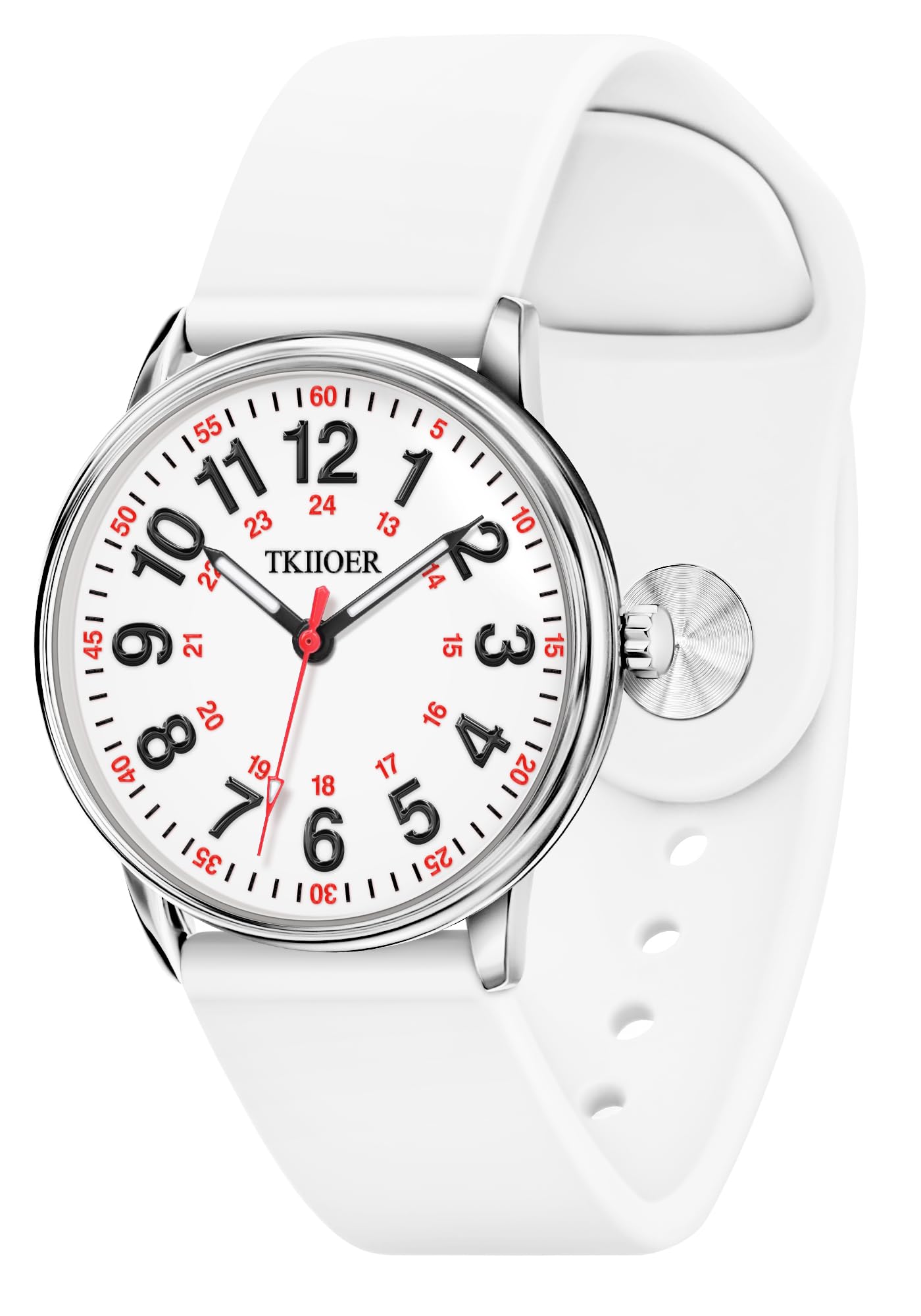 TKIIOER Nurse Watch for Nurse Medical Professionals Students Women Men, 50M Waterproof 12/24 Hour Military Time Luminous Easy Read Dial, Second Hand Watch for Nursing