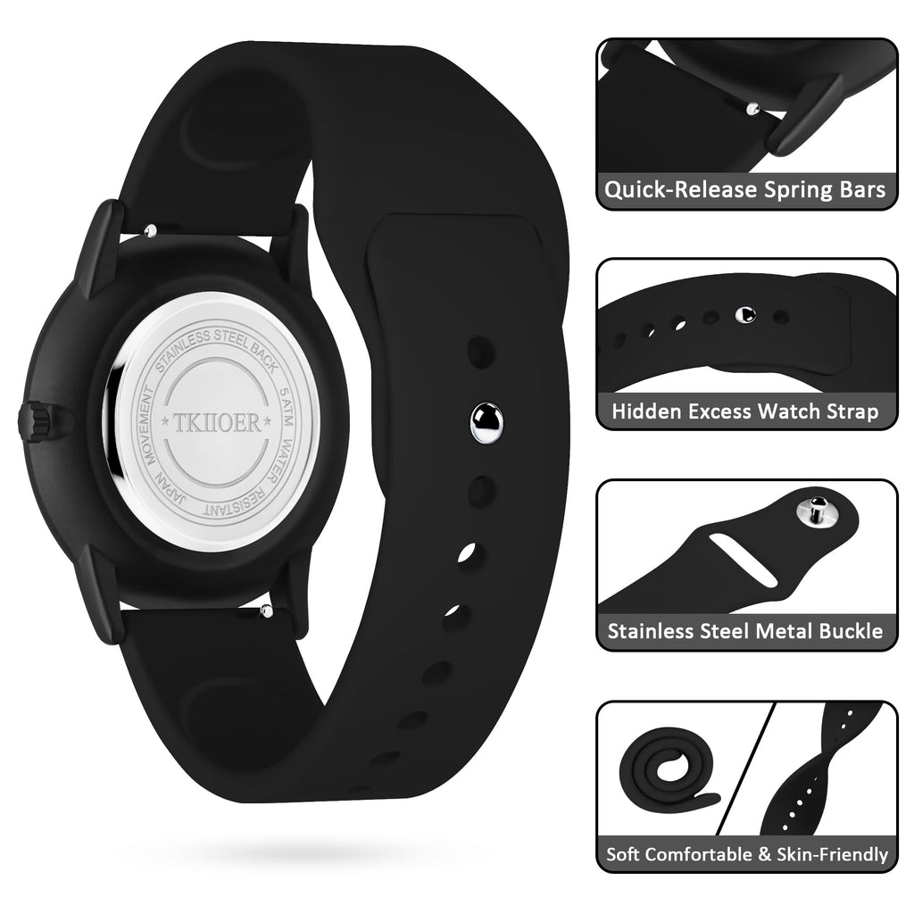 TKIIOER Nurse Watch for Nurse Medical Professionals Students Women Men, 50M Waterproof 12/24 Hour Military Time Luminous Easy Read Dial, Second Hand Watch for Nursing