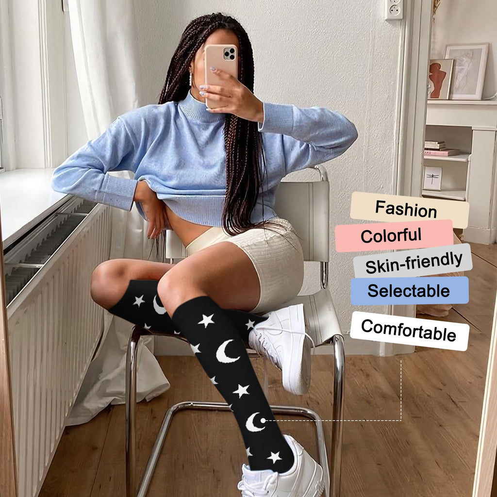 4 Pairs Compression Socks for Women Circulation-Best Support for Nurses,Running,Athletic,Travel