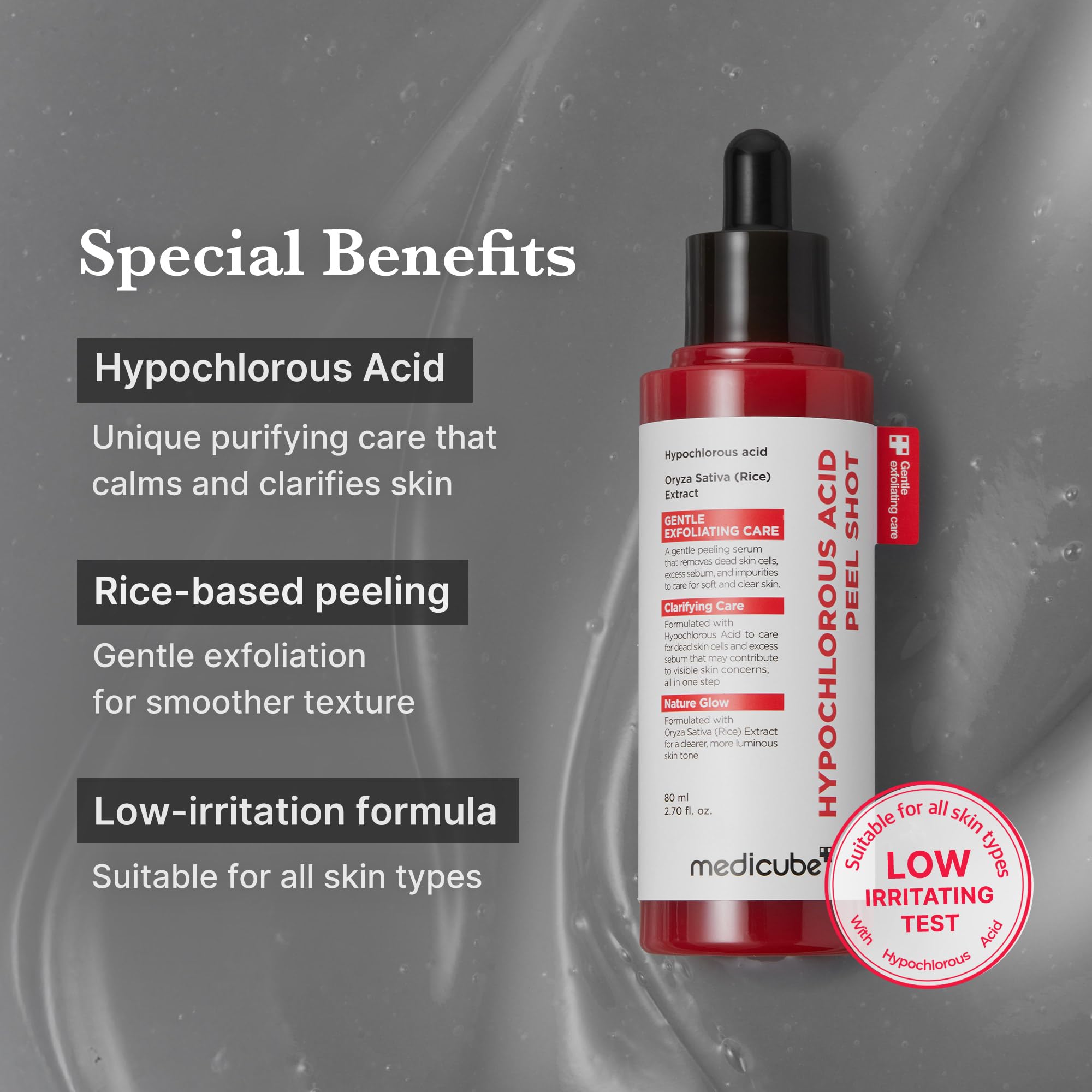 medicube Peel Shot with Kojic Acid Turmeric | Reset in One Step | Gentle Exfoliating Serum with BHA, LHA, PHA for Dead Skin Cells, Blackheads, Excess Sebum | For Dull, Rough, Troubled Skin | 2.7 fl.oz