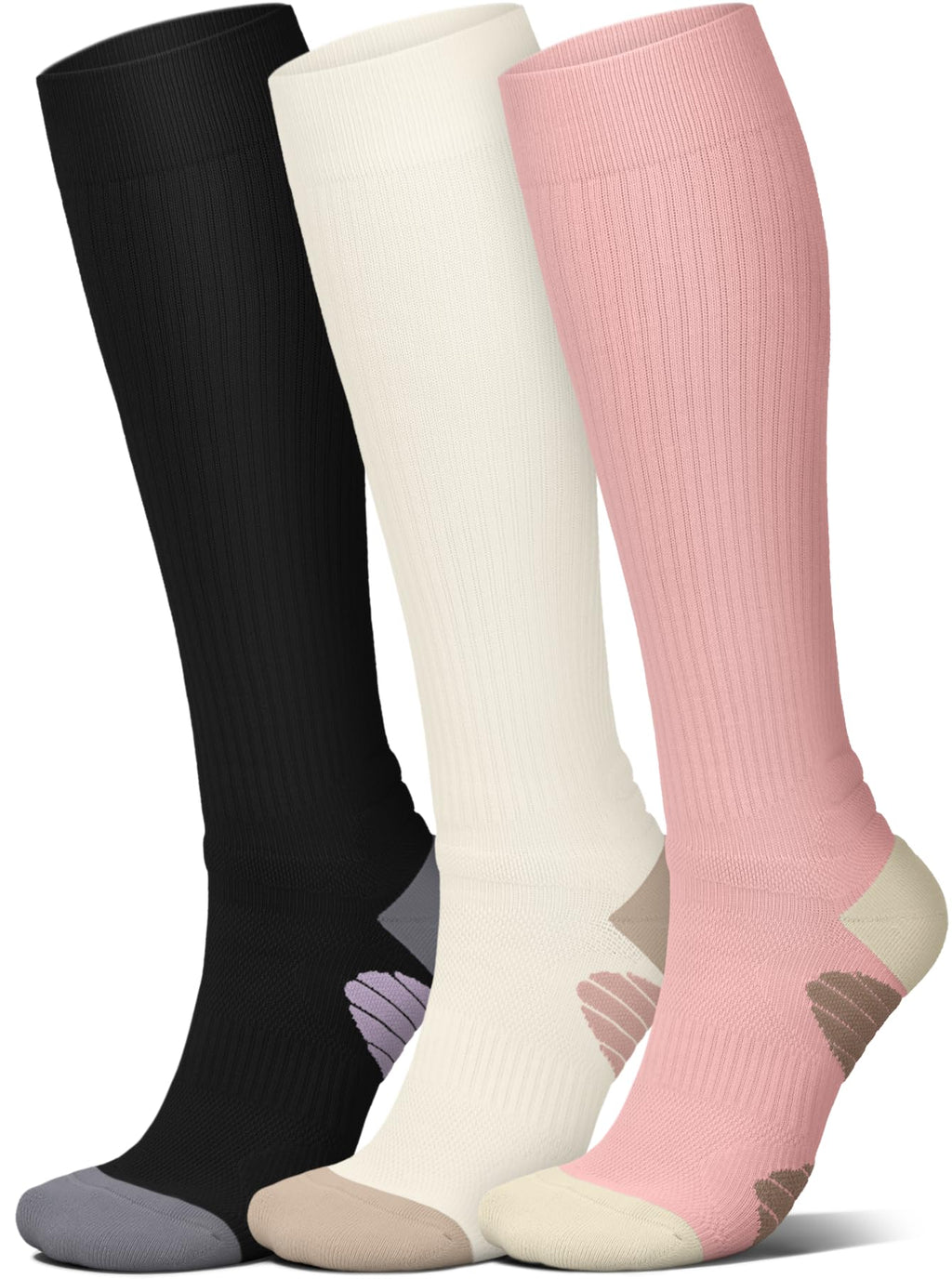 4 Pairs Compression Socks for Women Circulation-Best Support for Nurses,Running,Athletic,Travel