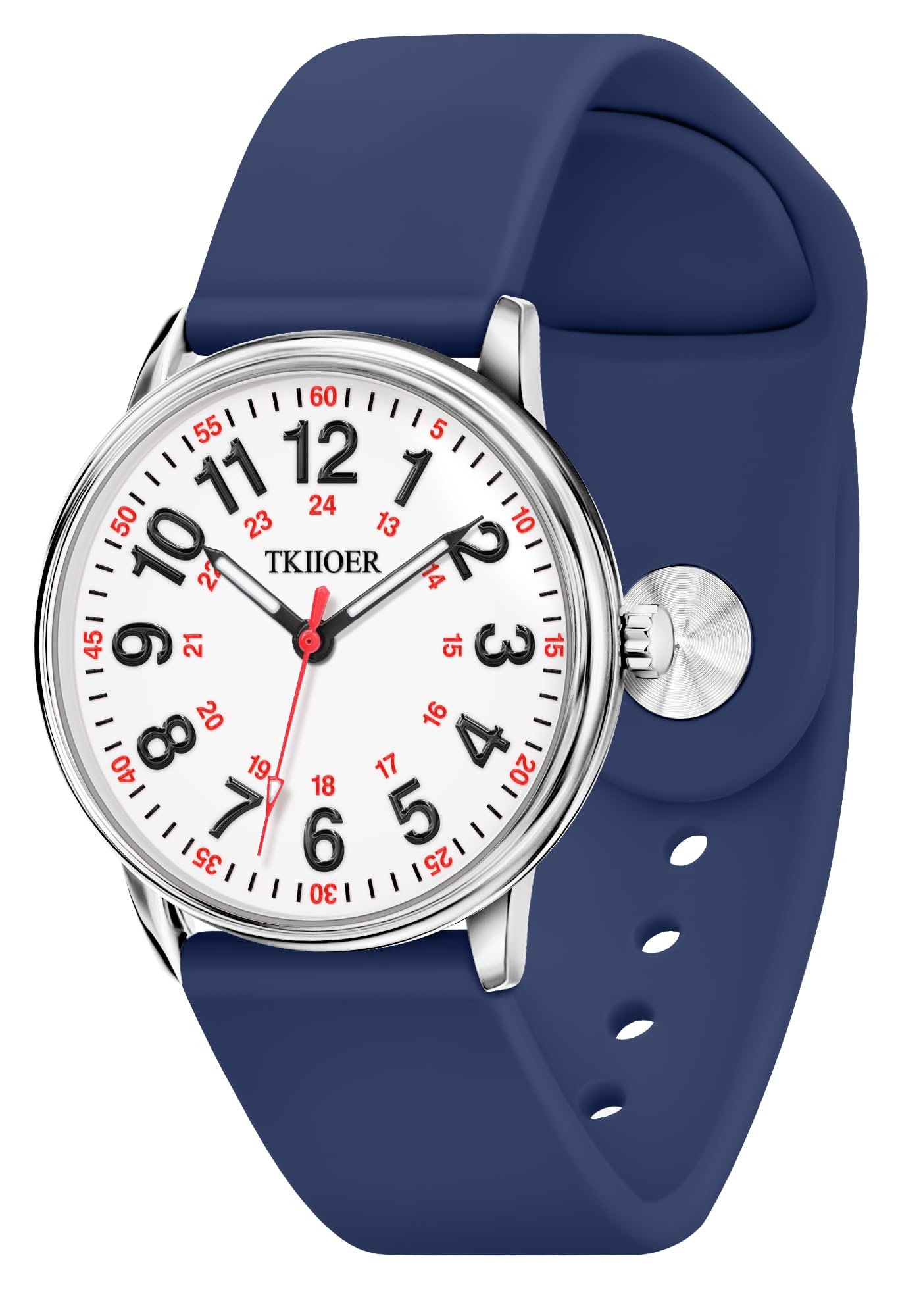 TKIIOER Nurse Watch for Nurse Medical Professionals Students Women Men, 50M Waterproof 12/24 Hour Military Time Luminous Easy Read Dial, Second Hand Watch for Nursing