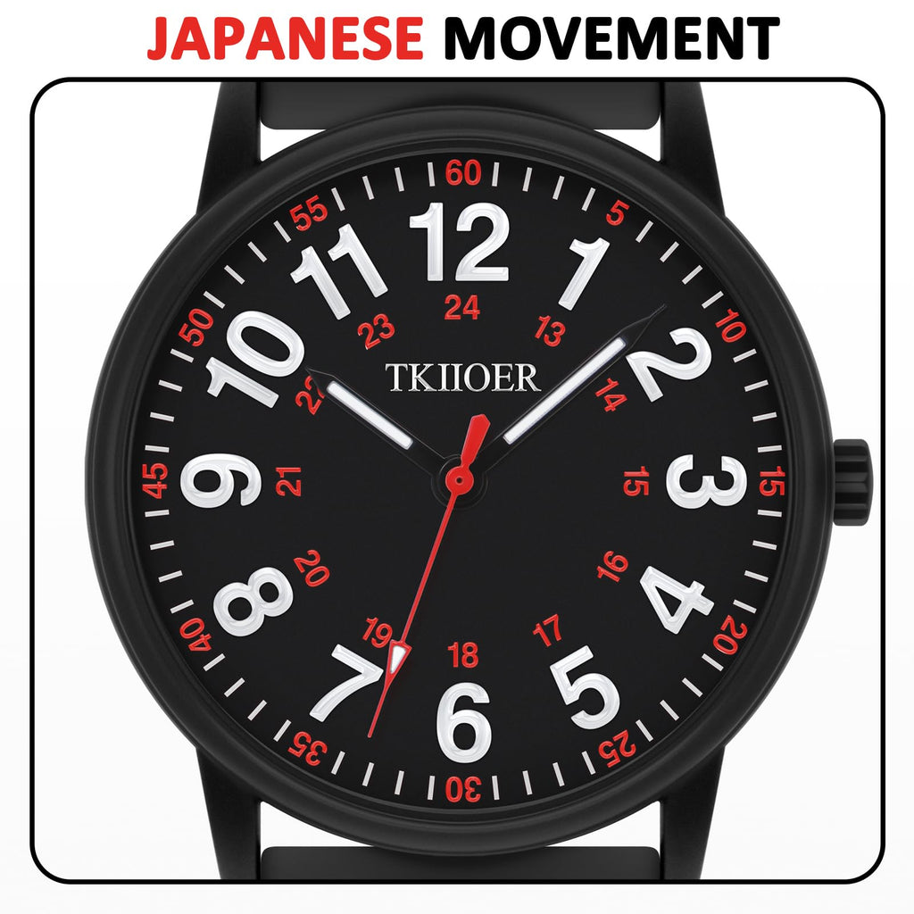 TKIIOER Nurse Watch for Nurse Medical Professionals Students Women Men, 50M Waterproof 12/24 Hour Military Time Luminous Easy Read Dial, Second Hand Watch for Nursing