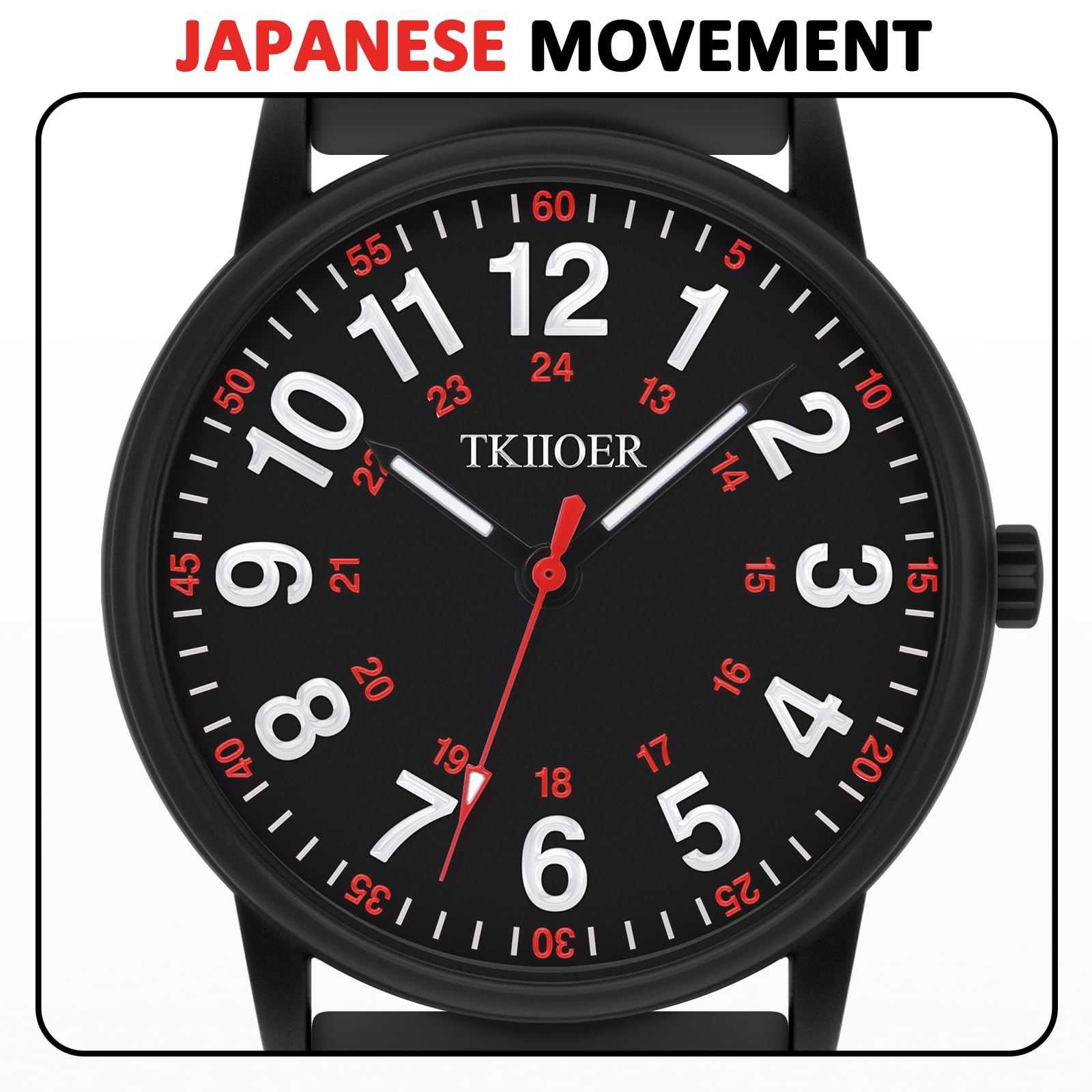 TKIIOER Nurse Watch for Nurse Medical Professionals Students Women Men, 50M Waterproof 12/24 Hour Military Time Luminous Easy Read Dial, Second Hand Watch for Nursing