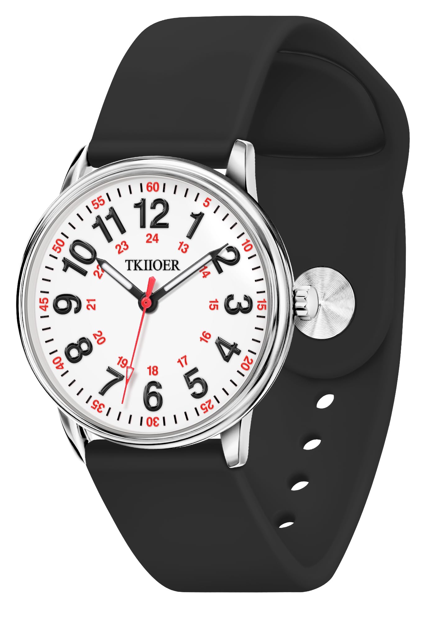 TKIIOER Nurse Watch for Nurse Medical Professionals Students Women Men, 50M Waterproof 12/24 Hour Military Time Luminous Easy Read Dial, Second Hand Watch for Nursing