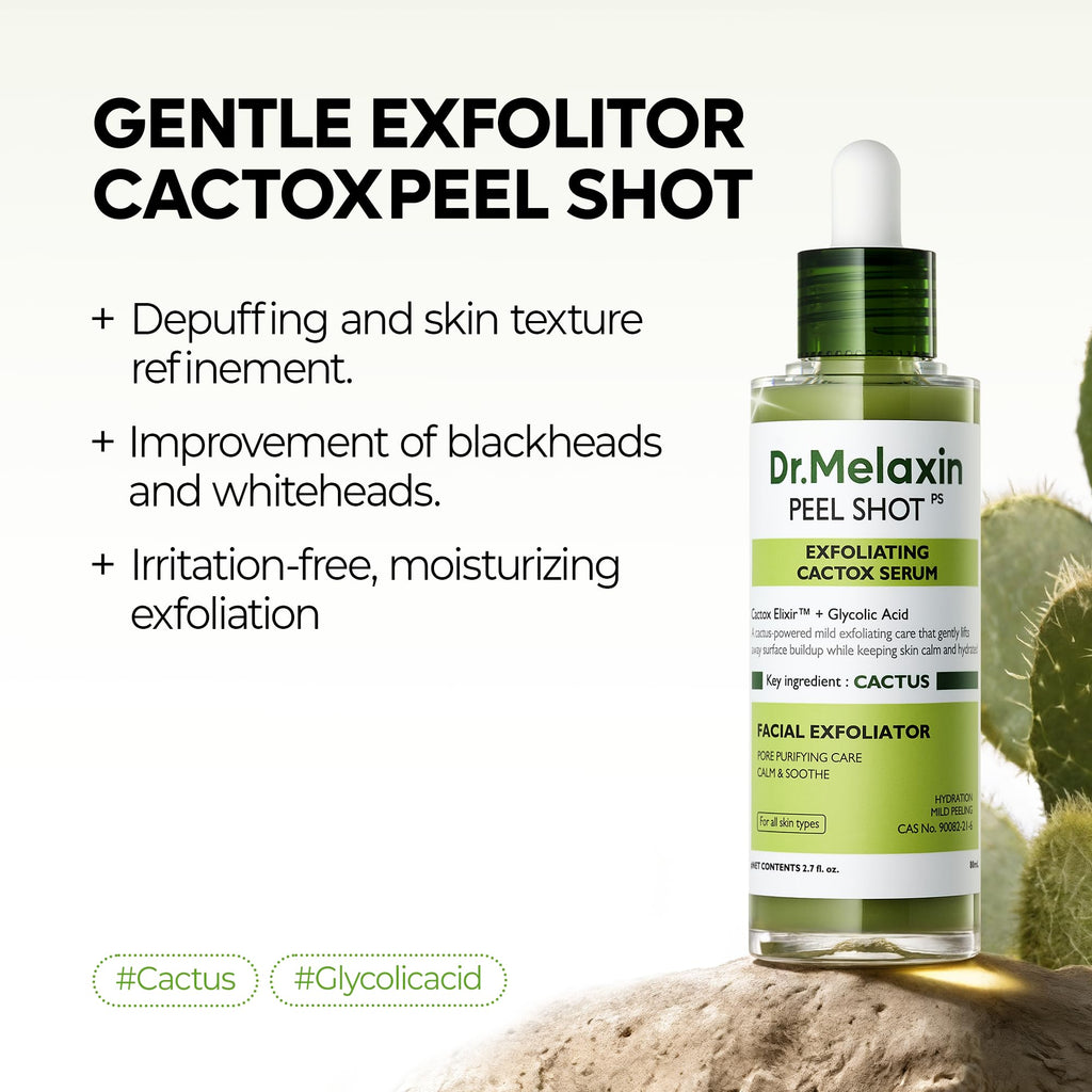 Dr. Melaxin Peel Shot Kojic Acid Turmeric Serum – Exfoliating Dark Spot Corrector with AHA/BHA & Niacinamide, Brightening & Even Tone Facial Serum (80ml / 2.70 fl oz)