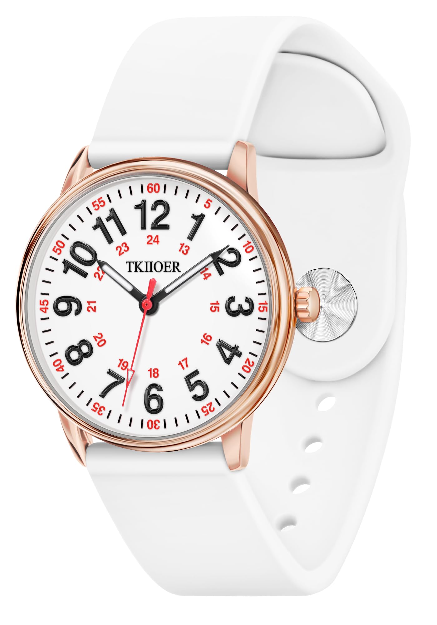 TKIIOER Nurse Watch for Nurse Medical Professionals Students Women Men, 50M Waterproof 12/24 Hour Military Time Luminous Easy Read Dial, Second Hand Watch for Nursing