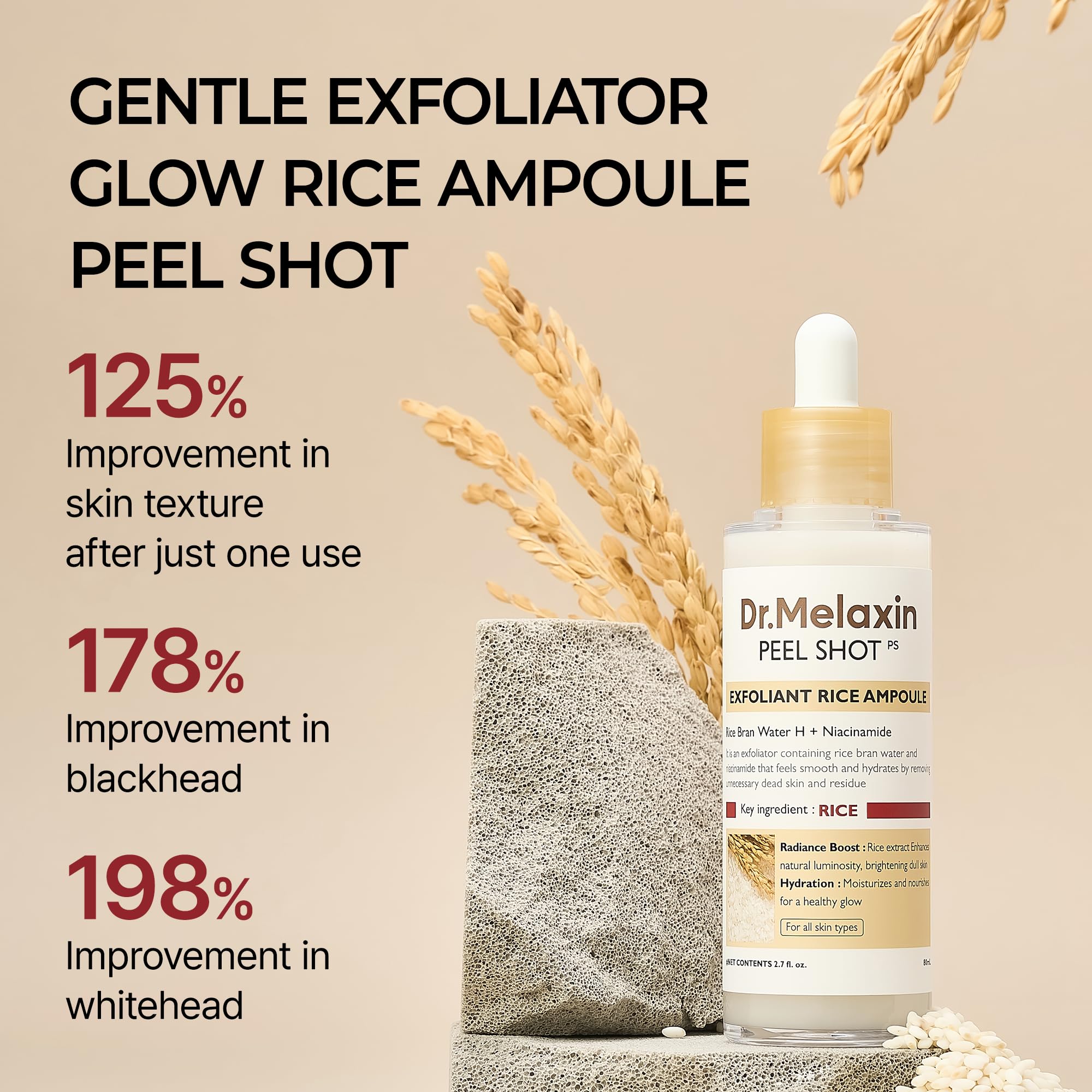 Dr. Melaxin Peel Shot Kojic Acid Turmeric Serum – Exfoliating Dark Spot Corrector with AHA/BHA & Niacinamide, Brightening & Even Tone Facial Serum (80ml / 2.70 fl oz)